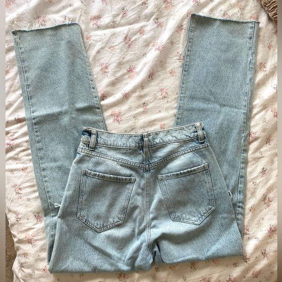 Garage light-washed vintage style denim ripped wide leg jeans - Picture 3 of 6